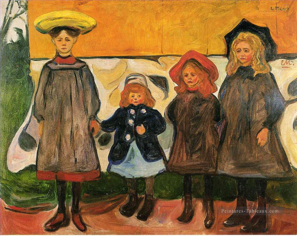 quatre filles dans arsgardstrand 1903 Edvard Munch Expressionism Peintures à l'huile